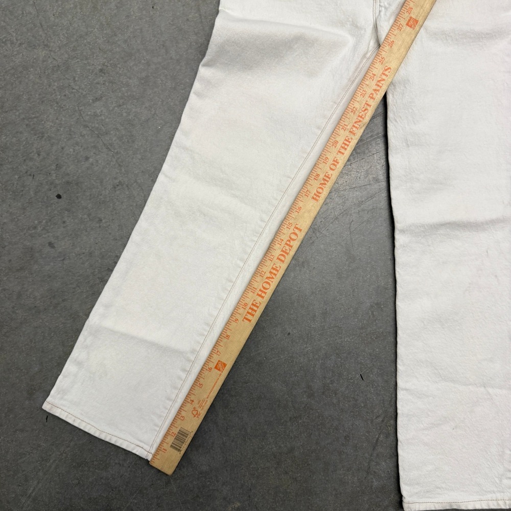 Madewell Slim Demi-Boot Jeans Off-White Cream High Rise Button Fly Size 27 - Picture 7 of 9